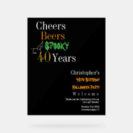 40e verjaardag Halloween Spooky Party Welkom Acryl Bord