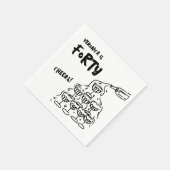 40e verjaardag Hand getrokken cocktail servetten (Hoek)