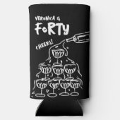 40e verjaardag Hand getrokken Koelboxxen Seltzer Blikjeskoeler (Achterkant)