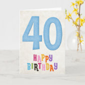 40e verjaardag Happy Birthday Kaart Design (Gele Bloem)