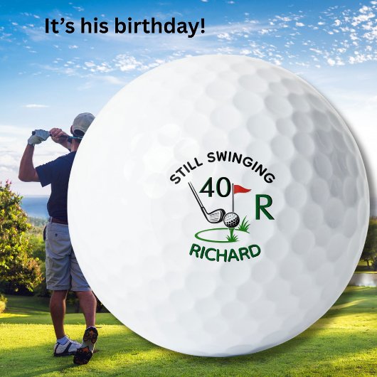 40e verjaardag Heren Monogram naam Golfballen