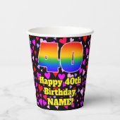 40e verjaardag: Het liefhebbende Kunstpatroon, Reg Papieren Bekers (Achterkant)