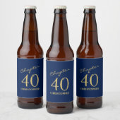 40e verjaardag hoofdstuk 40 blauw goud bier etiket (Flessen)