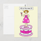 40e verjaardag Humor 40 is de nieuwe 30 Briefkaart (Voorkant / Achterkant)