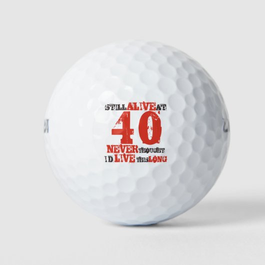 40e verjaardag Humor Attitude Golfballen (Voorkant)