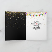 40e verjaardag Humor op zwarte kaart (Binnen)