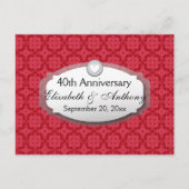 40e verjaardag Huwelijksjubileum Robijn Rood Z06 Aankondigingskaart (Voorkant)