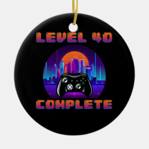 40e verjaardag Ideeën Level 40 Complete gamer Keramisch Ornament