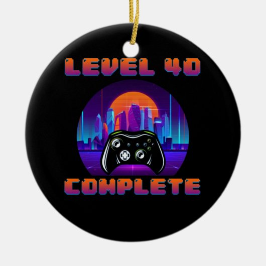 40e verjaardag Ideeën Level 40 Complete gamer Keramisch Ornament (Voorkant)