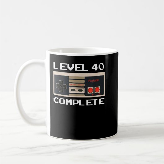 40e verjaardag Ideeën Level 40 Complete gamer Koffiemok (Links)