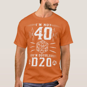 40e verjaardag Im Dubbele D20 RPG Rollenspel T-shirt