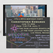 40e verjaardag in Las Vegas voor mannen Kaart (Voorkant / Achterkant)