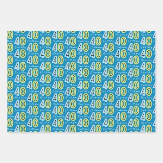 40e verjaardag inpakpapier vel (Voorkant 2)