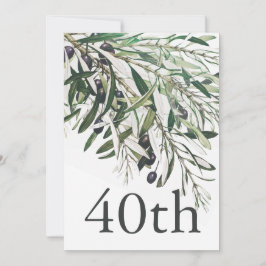 40e verjaardag Italiaanse olijftak Elegant Kaart