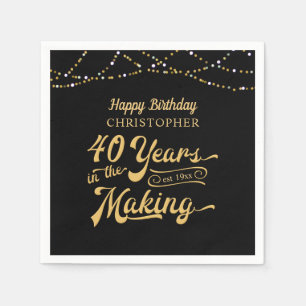 40e verjaardag JAREN IN HET MAKEN Gelukkige Verjaa Servet