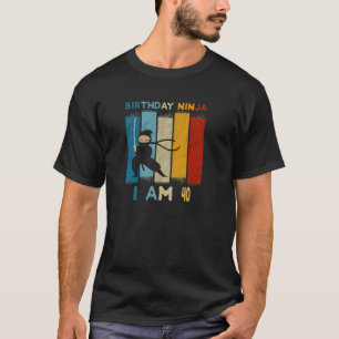 40e verjaardag jongen ninja lover 40 jaar oud grap t-shirt