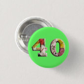 40e Verjaardag Jubileum 40 Jaar Mijlpaal Pin Ronde Button 3,2 Cm (Voorkant /achterkant)
