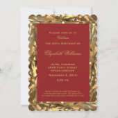 40e verjaardag Jubileum Gold Red Elegant Kaart (Achterkant)