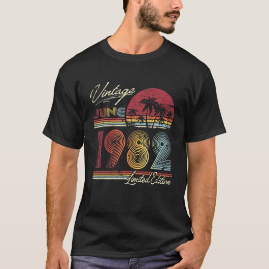 40e verjaardag juni 1982 40 jaar oud t-shirt (Voorkant)