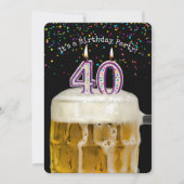 40e verjaardag Kaars Feest Kaart (Voorkant)