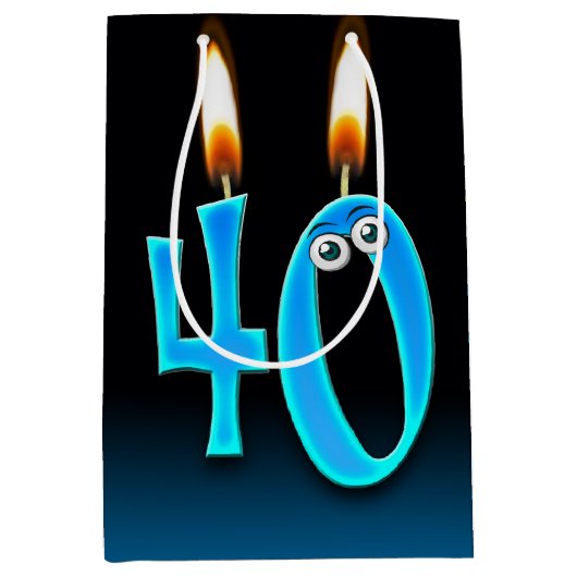 40e verjaardag kaarsen medium cadeauzakje (Voorkant)