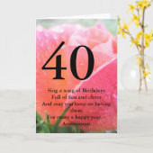 40e verjaardag kaart (Gele Bloem)