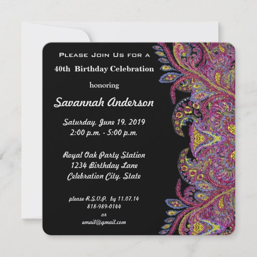 40e verjaardag kaart (Voorkant)