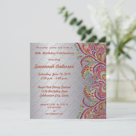 40e verjaardag kaart (Staand voorkant)