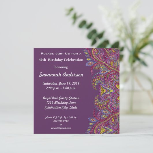 40e verjaardag kaart (Staand voorkant)