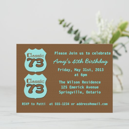 40e verjaardag kaart (Staand voorkant)