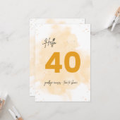 40e verjaardag Kaart Golden Sparkle (Voorkant / Achterkant in situ)