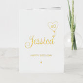 40e Verjaardag Kaart Happy Fortieth Gold (Voorkant)