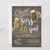 40e verjaardag, kaas en bier kaart (Voorkant)