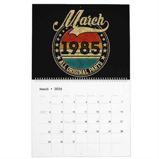 40e verjaardag kalender (Mar 2026)