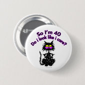 40e verjaardag kat cadeautjes ronde button 5,7 cm (Voorkant /achterkant)