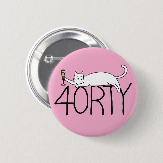 40e verjaardag kat viering 40 jaar veertig ronde button 5,7 cm (Voorkant /achterkant)