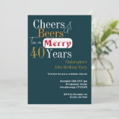 40e verjaardag Kerstfeest Kaart (Staand voorkant)