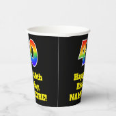 40e verjaardag: Kleurrijk, Leuk, Spannend, Regenbo Papieren Bekers (Rechts)