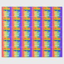 40e verjaardag: kleurrijk, vun regenboogpatroon # 