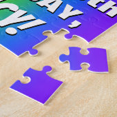 40e verjaardag: kleurrijk, vun regenboogpatroon # legpuzzel (Zijkant)