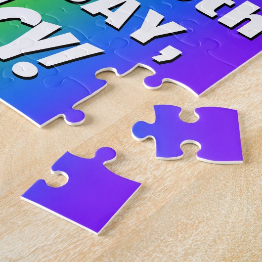 40e verjaardag: kleurrijk, vun regenboogpatroon # legpuzzel (Zijkant)