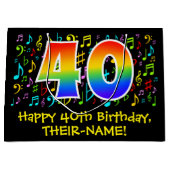 40e verjaardag - Kleurrijke muzieksymbolen, Rainbo Groot Cadeauzakje (Voorkant)