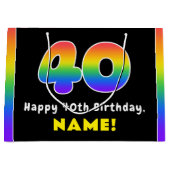 40e verjaardag: kleurrijke regenboog # 40, Naam va Groot Cadeauzakje (Voorkant)