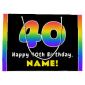 40e verjaardag: kleurrijke regenboog # 40, Naam va Groot Cadeauzakje (Achterkant)