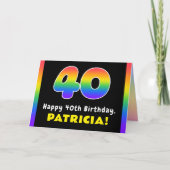 40e verjaardag: kleurrijke regenboog # 40, Naam va Kaart (Voorkant)