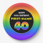 40e verjaardag: kleurrijke regenboog # 40, Naam va Papieren Bordje (Voorkant)
