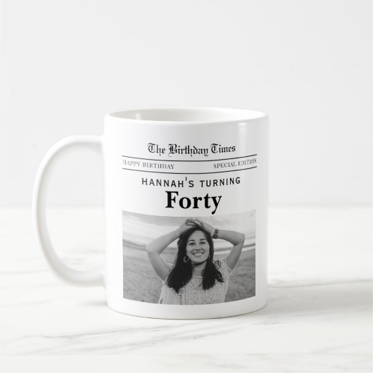 40e Verjaardag Krant Koffiemok (Links)