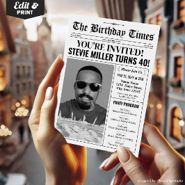 40e verjaardag krantenuitnodiging met programma