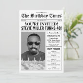 40e verjaardag krantenuitnodiging met programma (Staand voorkant)