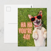 40e verjaardag lachen  briefkaart (Voorkant / Achterkant)